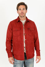 Load image into Gallery viewer, Men's Faux Suede Overshirt - Red
