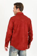 Load image into Gallery viewer, Men's Faux Suede Overshirt - Red
