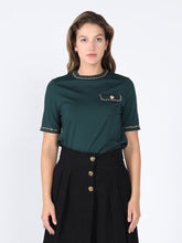 Load image into Gallery viewer, Embellished Chain Link Trim Short Sleeve Top
