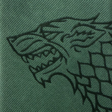 Load image into Gallery viewer, Game of Thrones Stark Direwolf Green Men's Tie
