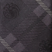 Load image into Gallery viewer, Game of Thrones Targaryen Dragon Black Plaid Silk Men&#39;s Tie
