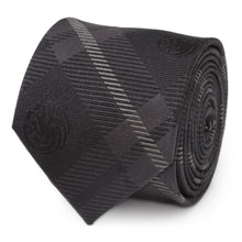 Load image into Gallery viewer, Game of Thrones Targaryen Dragon Black Plaid Silk Men's Tie
