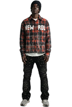 Load image into Gallery viewer, VERIN Heavy Flannel Crop Top Button Down Shirt
