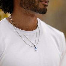 Load image into Gallery viewer, Gemstone Cross Pendant - Sapphire
