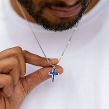 Load image into Gallery viewer, Gemstone Cross Pendant - Sapphire
