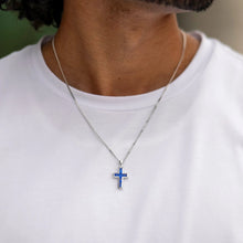 Load image into Gallery viewer, Gemstone Cross Pendant - Sapphire
