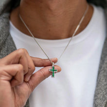Load image into Gallery viewer, Gemstone Cross Pendant - Emerald
