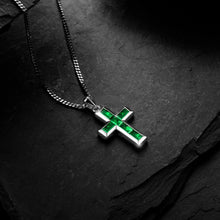 Load image into Gallery viewer, Gemstone Cross Pendant - Emerald
