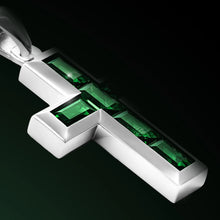 Load image into Gallery viewer, Gemstone Cross Pendant - Emerald
