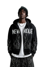 Load image into Gallery viewer, PANTHEON French Terry Long Sleeve Crop Top Full Zip Hoodie
