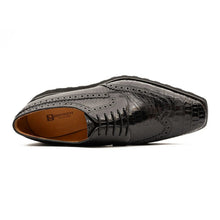Load image into Gallery viewer, Genuine Crocodile Leather Handmade Black Brogue Shoes
