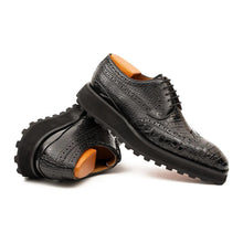 Load image into Gallery viewer, Genuine Crocodile Leather Handmade Black Brogue Shoes
