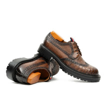 Load image into Gallery viewer, Genuine Crocodile Leather Men's Derby Brogues Coffee
