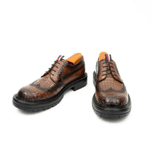 Load image into Gallery viewer, Genuine Crocodile Leather Men's Derby Brogues Coffee
