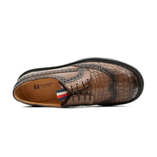 Load image into Gallery viewer, Genuine Crocodile Leather Men's Derby Brogues Coffee
