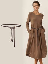 Load image into Gallery viewer, Recycled Leather Belt Versatile Styling For Dress And Blazer VIVETTE
