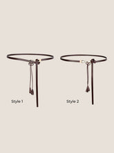 Load image into Gallery viewer, Recycled Leather Belt Versatile Styling For Dress And Blazer VIVETTE
