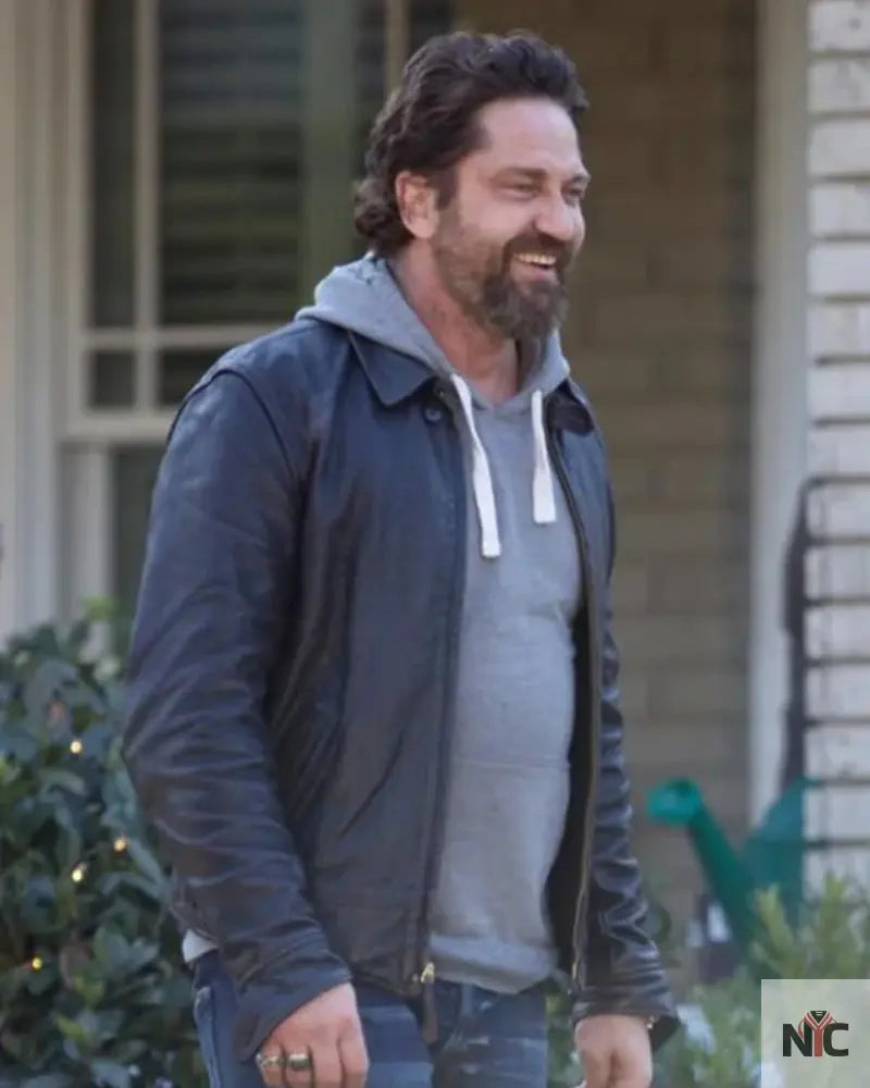Gerard Butler Den Of Thieves 2: Pantera 2025 Black Leather Jacket