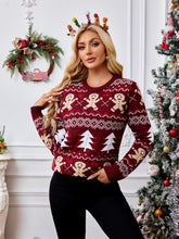 Load image into Gallery viewer, Gingerbread Pattern Long Sleeve Pullover Casual Ugly Christmas Sweater | NCS
