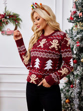 Load image into Gallery viewer, Gingerbread Pattern Long Sleeve Pullover Casual Ugly Christmas Sweater | NCS

