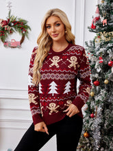 Load image into Gallery viewer, Gingerbread Pattern Long Sleeve Pullover Casual Ugly Christmas Sweater | NCS
