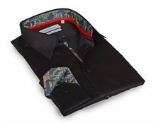 Load image into Gallery viewer, Go-To  Button-Up  Shirt With Contrast Details // Black // Contemporary Fit (Regular)
