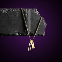 Load image into Gallery viewer, Birthstone &amp; Initial Tag Necklace - Gold
