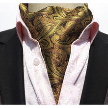 Load image into Gallery viewer, Golden Gentleman Silk Ascot/Cravat Tie
