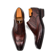 Load image into Gallery viewer, Goodyear Welted Brogue Oxford Shoes Coffee
