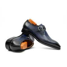 Load image into Gallery viewer, Goodyear Welted Monk Strap Shoes Blue
