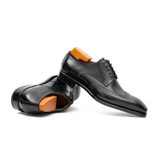 Load image into Gallery viewer, Goodyear welt derby shoes Brogue style Black
