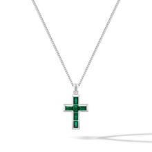 Load image into Gallery viewer, Gemstone Cross Pendant - Emerald
