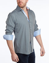 Load image into Gallery viewer, Green Signature Shirt //  - Contemporary Fit - contrast  trimming - final sale

