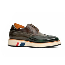 Load image into Gallery viewer, Green &amp; Brown Brogues with Thick Heel
