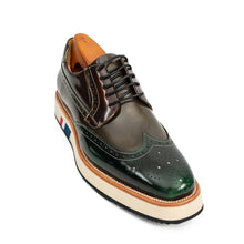 Load image into Gallery viewer, Green &amp; Brown Brogues with Thick Heel
