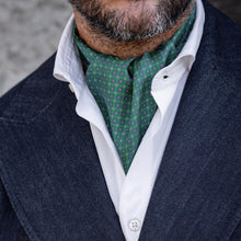 Load image into Gallery viewer, Navona - Silk Ascot Cravat Tie - Green
