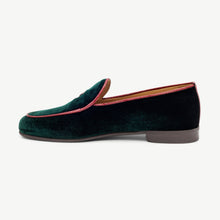 Load image into Gallery viewer, Women's Dark Green Velvet Milano Loafer
