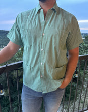 Load image into Gallery viewer, Guayabera - Green Gingham
