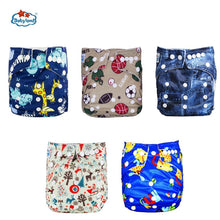 Load image into Gallery viewer, Modern Luxury Printed Baby Nappy 5pcs/Lot Washable Diapers Good Quality Pocket Diaper For Kids
