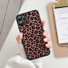 Load image into Gallery viewer, Fashion Leopard Pattern Case For iPhone 13 14 Pro MaxXS Max XR X Shockproof Cover Clear Bumper Women Girl Phone Case Cover with Black Leopard Print Designed for iPhone
