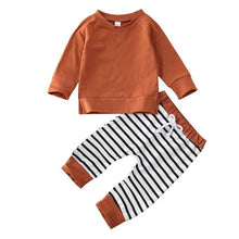 Load image into Gallery viewer, Baby Boy Summer Tops T-shirt Striped Pants Outfit Pajamas for Sleeping In Modern Style For Boys And Girls
