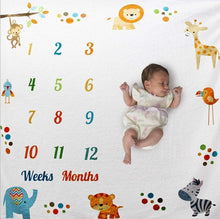Load image into Gallery viewer, Newborn baby Monthly Growth  Blanket Photography Props Background Cloth For Baby
