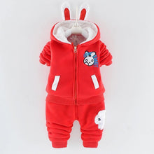 Load image into Gallery viewer, Modern Fashion Cotton Thick Warm Casual Hooded Sweater Cartoon Cute Bear Three-piece Suit For Baby Boy &amp; Girl
