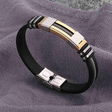 Load image into Gallery viewer, Stainless Steel Silicone Bracelet Men Jewelry Wrist Band Punk Style  Men Rubber Charm Brecelet
