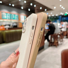 Load image into Gallery viewer, Trendy Slim Leather Case with Full Protection Luxury Leather Textured Case for iPhone 11 12 13 Soft Shockproof Cover Leather Case Compatible with iPhone 12 13 Pro Max Elegant Phone Case
