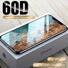 Load image into Gallery viewer, 60D Full Cover Protective Glass On For iPhone 12 11 13 14 Pro Max XR Screen Protector For iPhone 11 12 13 14 Tempered Glass film
