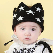 Load image into Gallery viewer, Modern Luxury New Trend  Baby Hat Girls and Boys Crown Knitted Cap Toddler Empty Top Hats Newborn Design Woolen Yarn Bonnet For Kids
