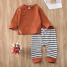 Load image into Gallery viewer, Baby Boy Summer Tops T-shirt Striped Pants Outfit Pajamas for Sleeping In Modern Style For Boys And Girls
