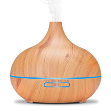 Load image into Gallery viewer, 550ml Aromatherapy Essential Oil Diffuser Wood Grain Remote Control Ultrasonic Air Humidifier Cool Mister with 7 Color LED Light Baby Bedroom, Waterless Auto Shut-Off, 7 Colors Lights Changing

