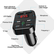 Load image into Gallery viewer, Fast USB Car Charger Bluetooth 5.0 FM Transmitter Modulator Handsfree Car Kit 3.1A Fast Phone Charger Audio MP3 Player
